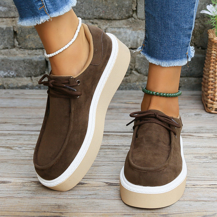 Comfortable ladies' lace-up shoes with cushioning – Aveline-Dark brown-3-The Livary
