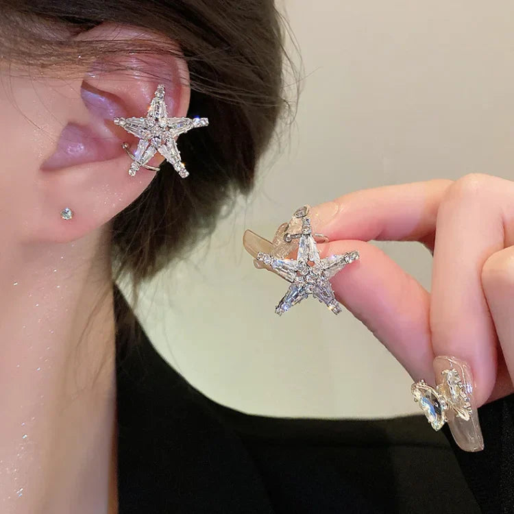 Zirconia Ster Earrings/Ear Cuff - Lyric-Earrings-The Livary