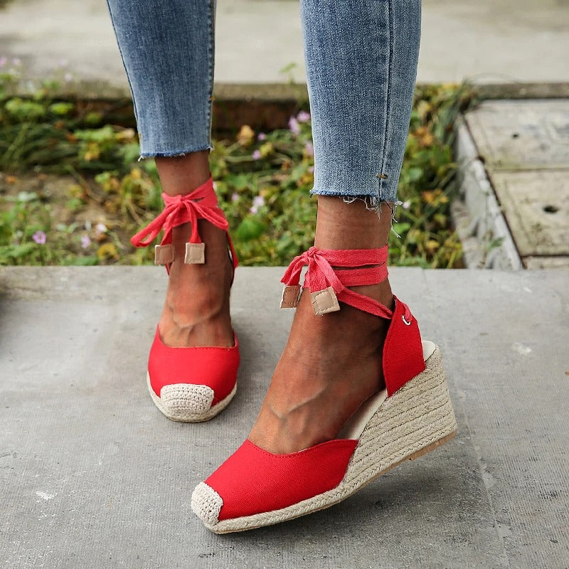 Stylish espadrille sandals for women – Maribel-White-3-The Livary