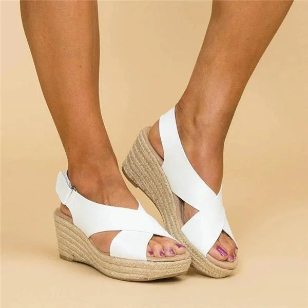 Comfortable Orthopaedic Wedge Espadrilles - Clara-Black-2.5-The Livary