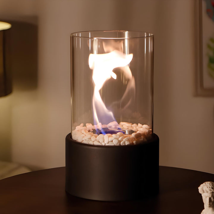 Classic Oil Lamp with Open Flame - Lumora-Black-Medium-The Livary