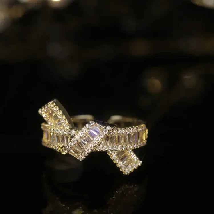 Adjustable Diamond Knot Ring - Serena-Gold-The Livary