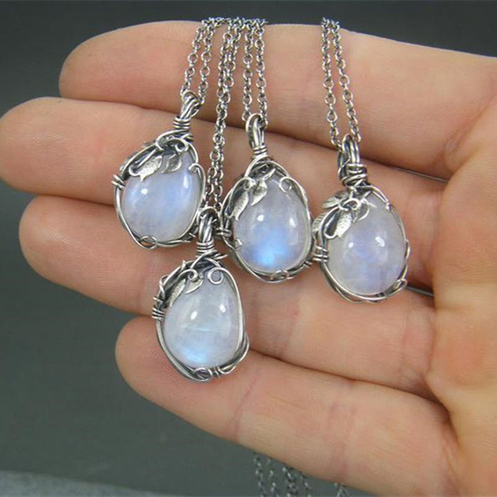 Retro Moonstone Necklace - Selene-The Livary