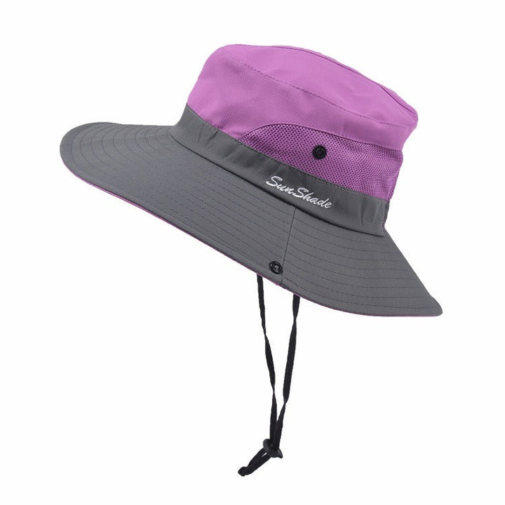 Stylish women's UV protection sun hat with a wide brim – Livia-Purple-The Livary