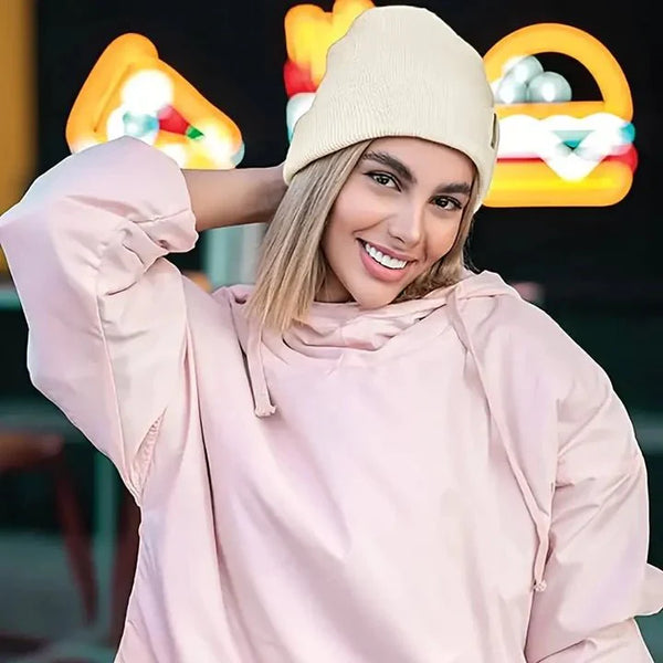 Winter Beanie with Silk Lining - Noor-Brown-The Livary