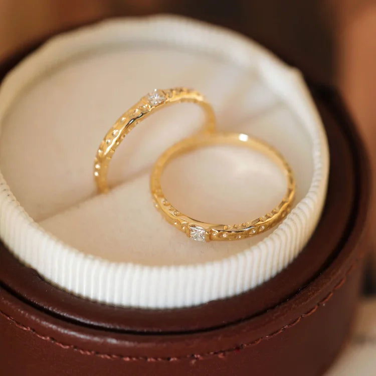 Gold Plated Sterling Silver Ring with Zirconia - Aurora-5-The Livary
