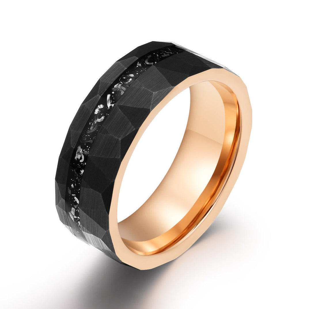 8mm Black Tourmaline Tungsten Carbide Ring - Ares-2.13 inches-The Livary
