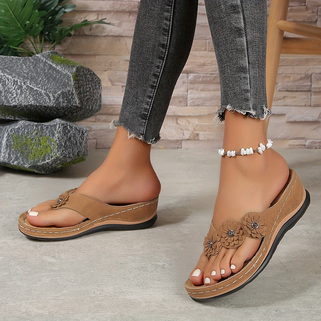 Comfortable Brown Ladies Sandals - Elara-4.5-The Livary