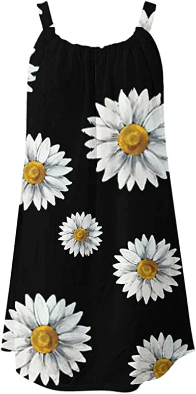 Boho Chic summer dress with floral print – Karla-Blue-S-The Livary