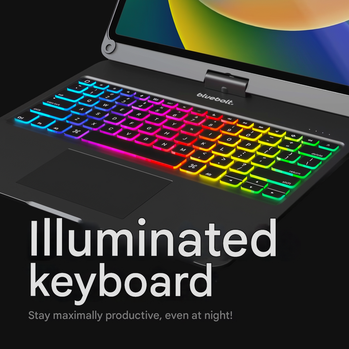 Wireless 360° Rotatable Keyboard - KeySpin Cover-iPad Pro 12.9-inch (6th/5th/4th/3rd Gen)-Black-The Livary