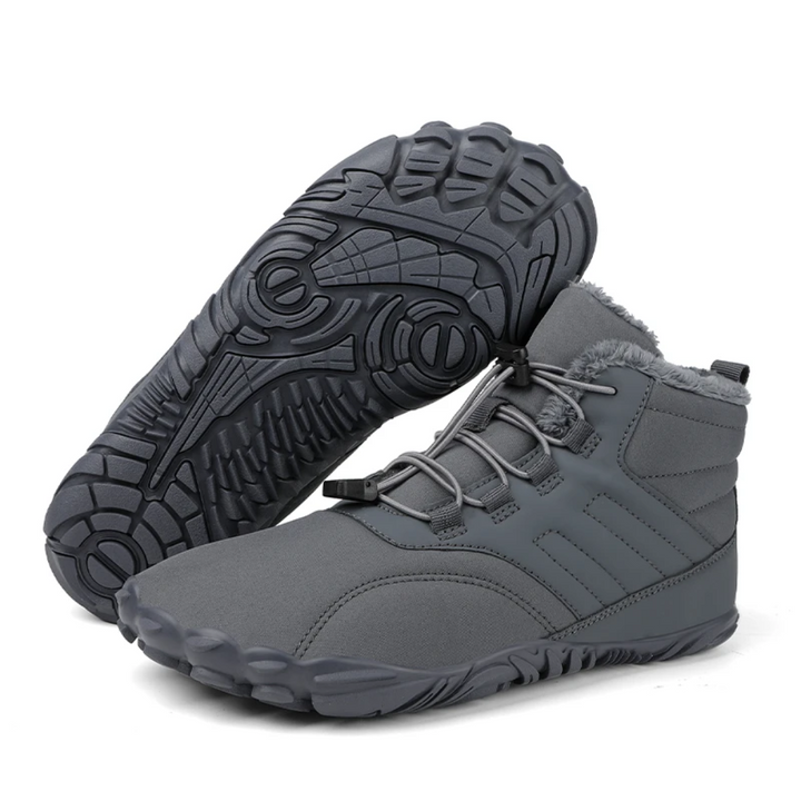 Warm Barefoot Snow Boots - FrostFlex-Grey-3.5-The Livary