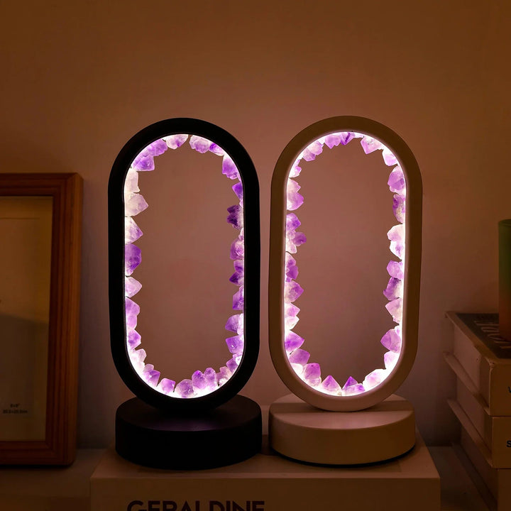 Handmade Amethyst Lamp - Serenith-Amethyst Raw Black-The Livary
