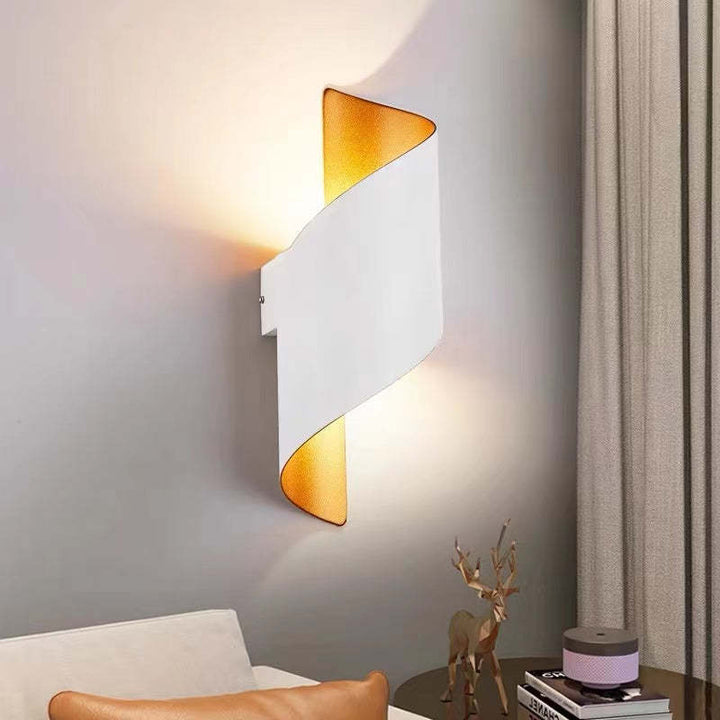 Modern Spiral LED Wall Light - TwistLight-Small-White & Gold-The Livary