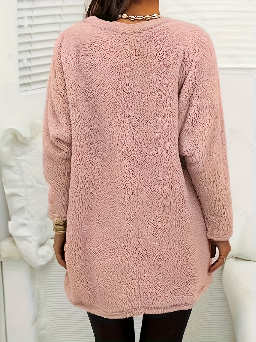 Comfortable Fleece Sweatshirt with Print - Luna-Light blue-S-The Livary
