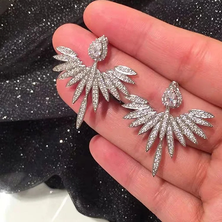 Silver Angel Wing Earrings - Celeste-The Livary