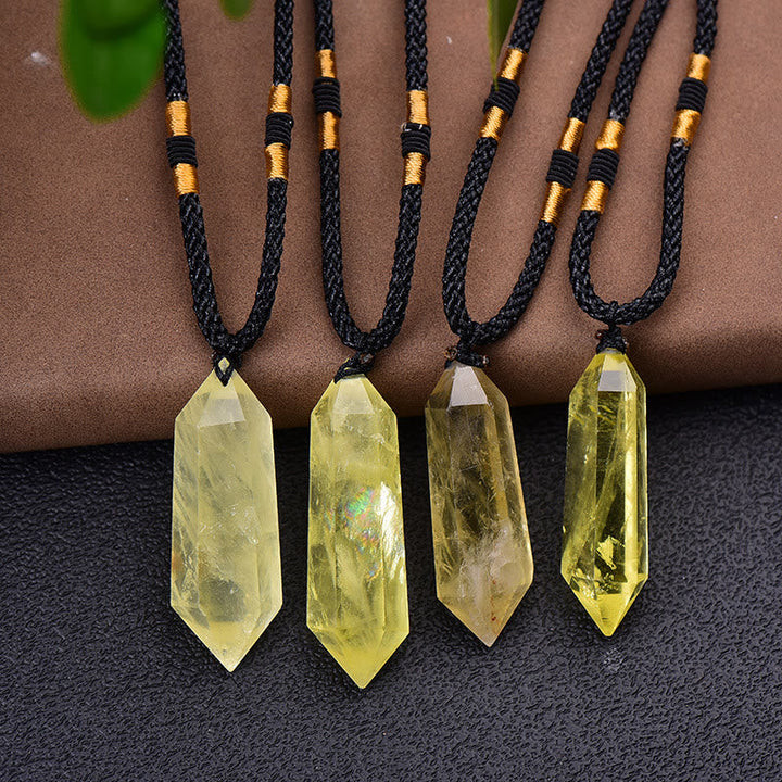 Natural Crystal Amethyst Healing Necklace - Lyra-Citrine-The Livary