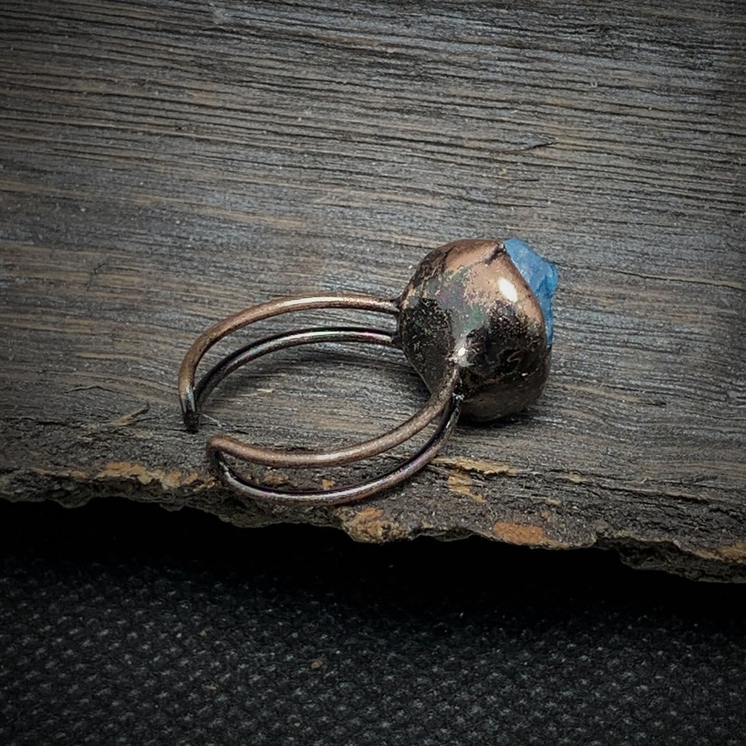 Natural Raw Birthstone Ring - Selina-January & Pomegranate-The Livary