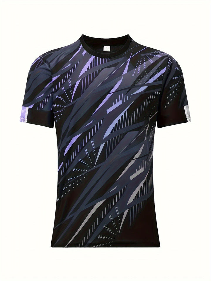 Short-sleeve shirt with striped pattern summer style men's look - Timo (1+1 FREE)-Violet-S-The Livary