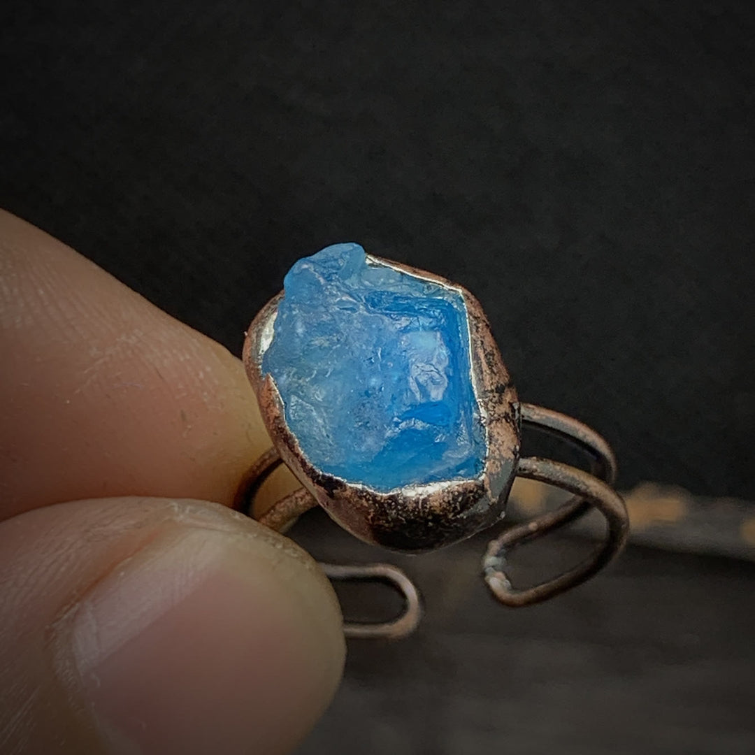 Natural Raw Birthstone Ring - Selina-January & Pomegranate-The Livary