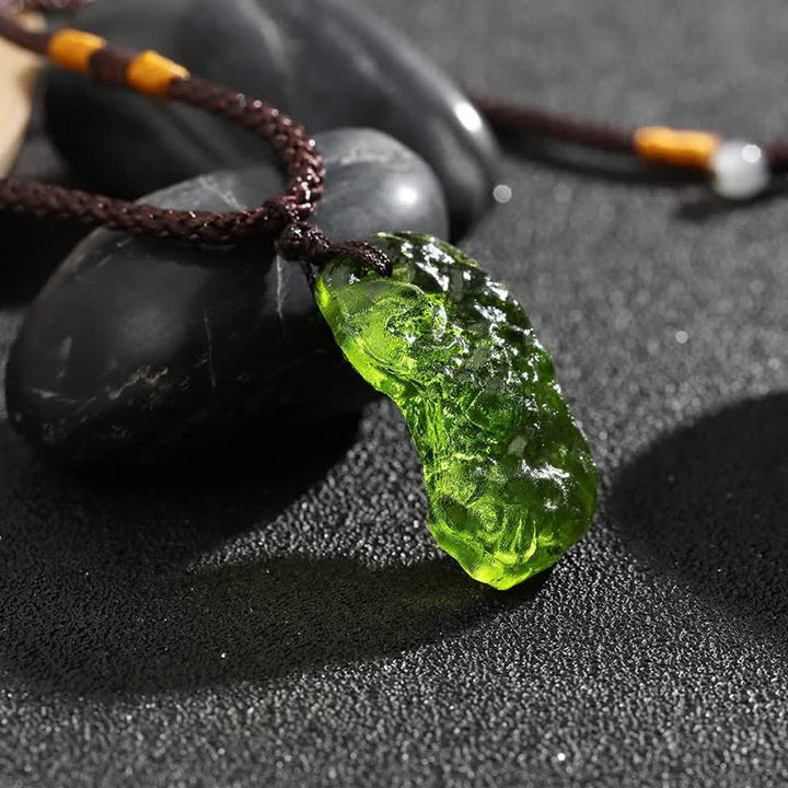 Purification Green Moldavite Necklace - Alina-Necklace + Natural Stone-3-5g-The Livary