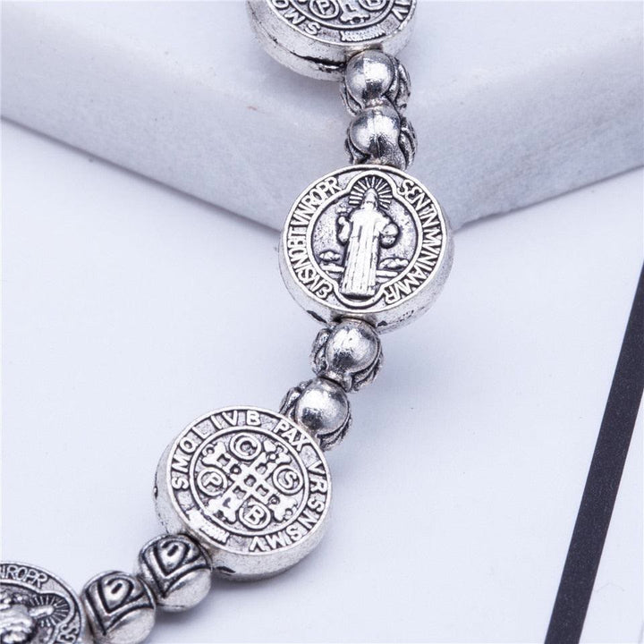 Gold and Silver Coloured Christian Cross Bracelet - Solana-Gold-The Livary
