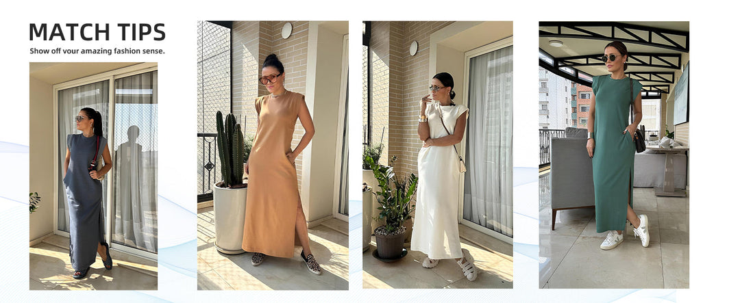 Airy maxi dress with pockets for women – Romy-Black-S-The Livary