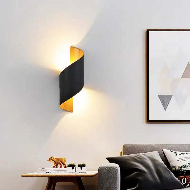 Modern Spiral LED Wall Light - TwistLight-Small-White-The Livary