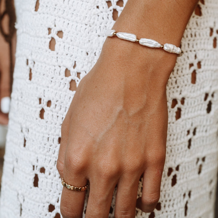 Stylish Beaded Ring - Elina-5-Gold-The Livary