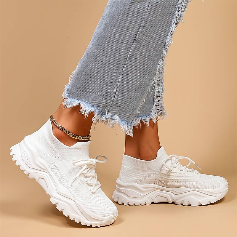 Stylish Orthopaedic Women's Sneakers - Elena-White-2.5-The Livary