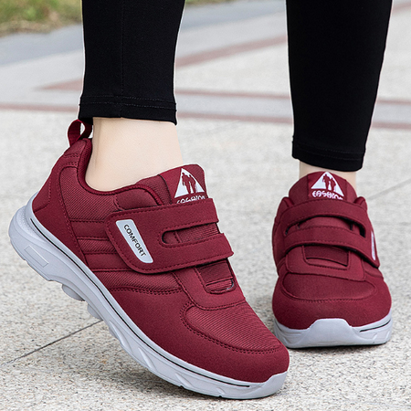 Comfortable Loop Shoes with Velcro - EasyStride-Red-3.5-The Livary