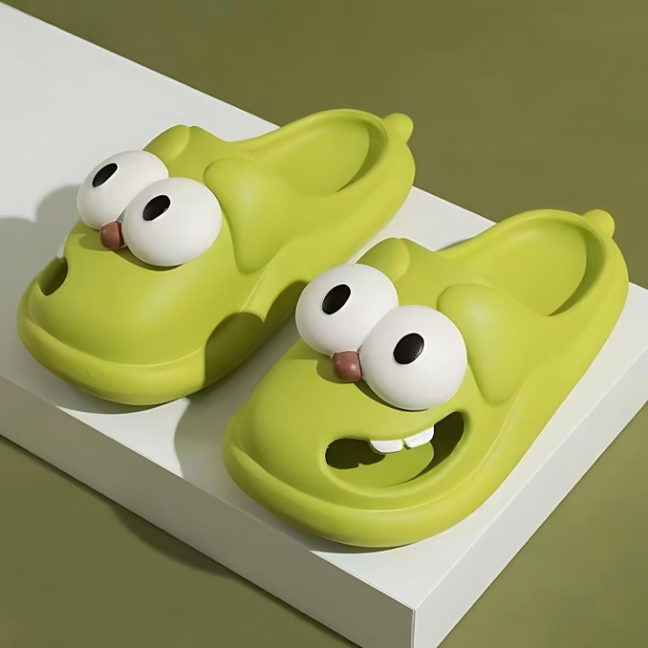Cartoon slippers with comfort and character - PawJoy™ Cozy Pup Slippers-Green-3.5-The Livary