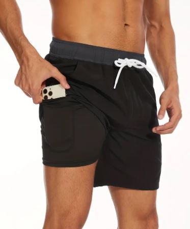 Quick-drying men's swim shorts with stretch & mobile phone pocket – Jonas-Black-S-The Livary