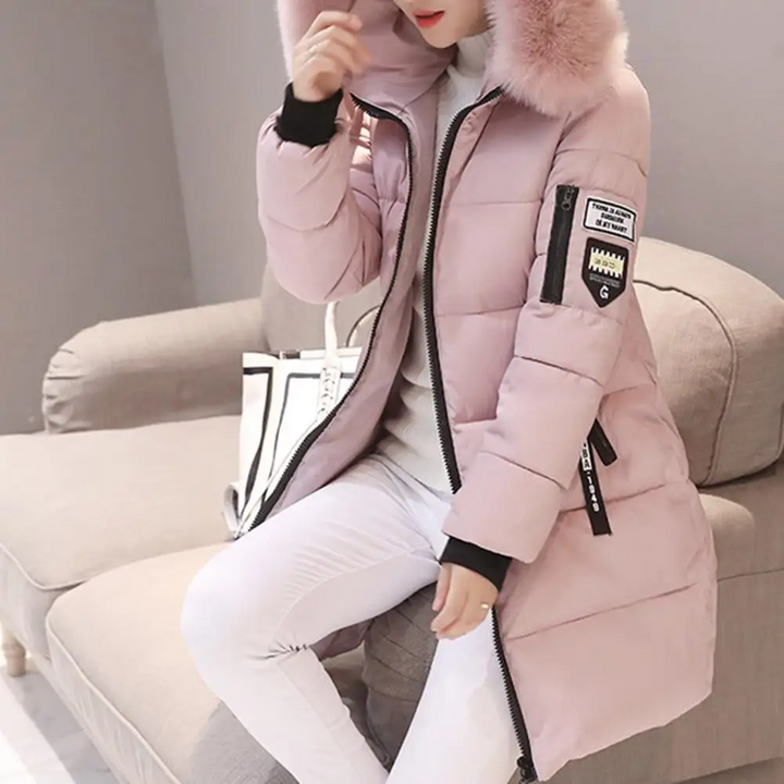 Comfortable Windproof Ladies Winter Jacket - Elinora-White-M-The Livary