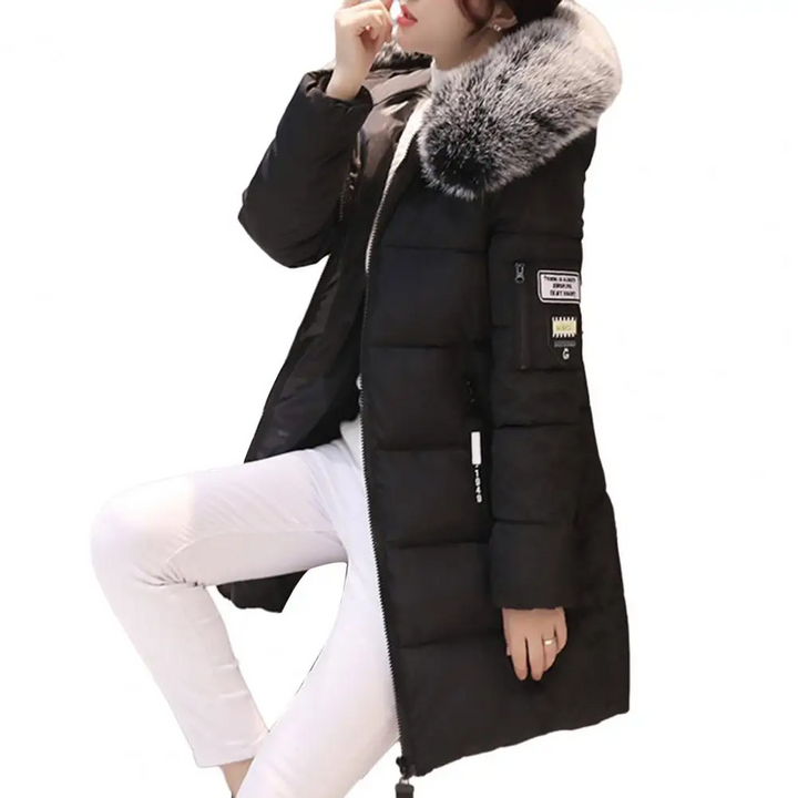 Comfortable Windproof Ladies Winter Jacket - Elinora-White-M-The Livary