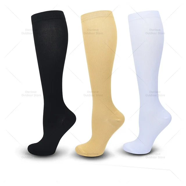 3 Pairs of Knee-High Compression Socks - FitSupport-Black Skin White-S-M (2.5-5)-The Livary