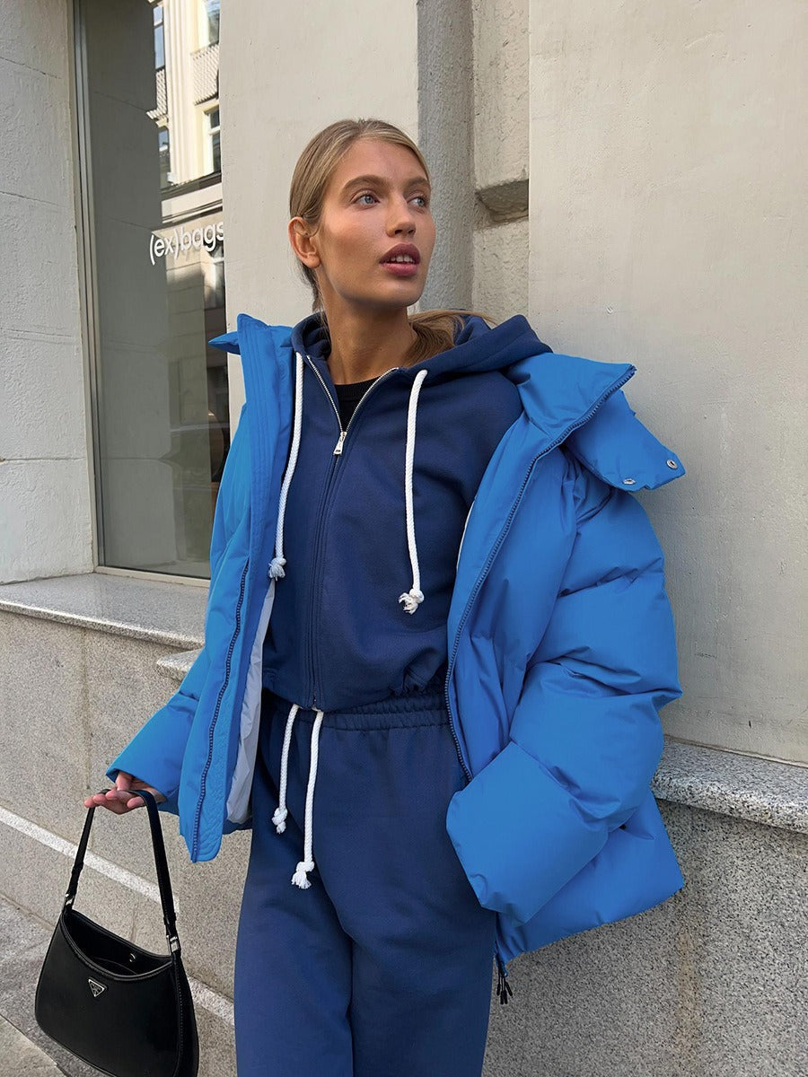 Comfortable Ladies Winter Coat - Aurora Luxe-Blue-S-The Livary