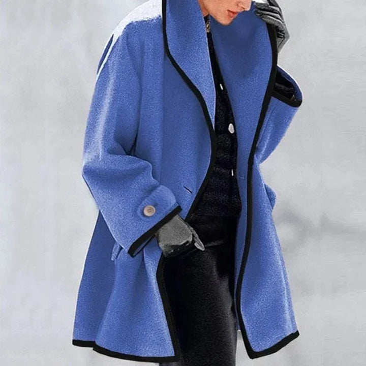 Warm Winter Wool Ladies Trench Coat - Emma-Blue-S-The Livary