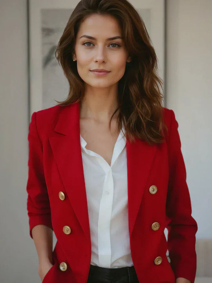 Trendy Lightweight Blazer for Women with Tailored Fit – Riana-Red-S-The Livary
