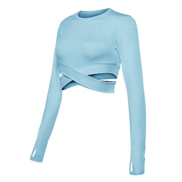 Seamless Pilates & Yoga Top - Sophia-Light blue-S-The Livary