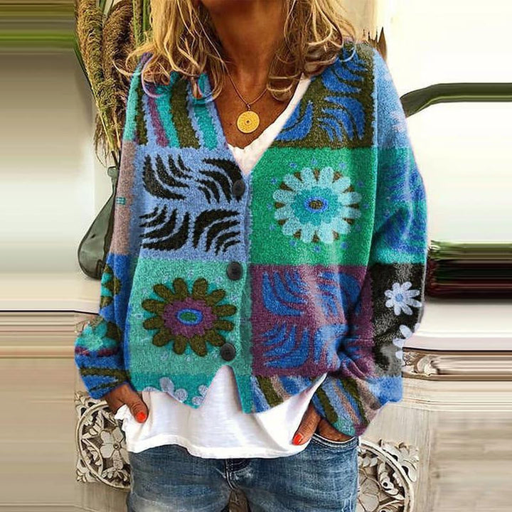 Trendy Patchwork Women's Waistcoat with Buttons - Elise-Style 3-S-The Livary