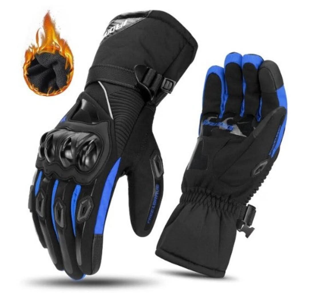 Waterproof Motorcycle Gloves for Winter - ShieldRide-Blue-M-The Livary