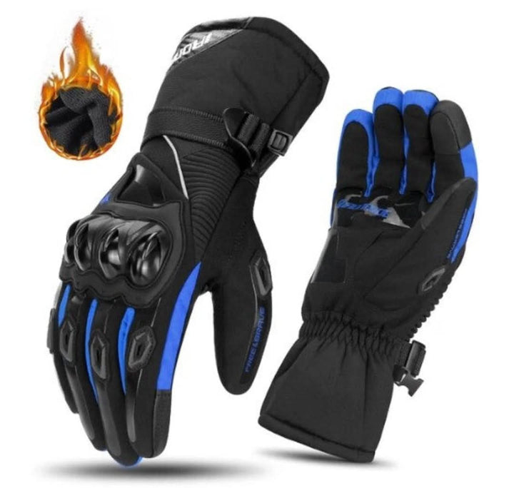 Waterproof Motorcycle Gloves for Winter - ShieldRide-Blue-M-The Livary