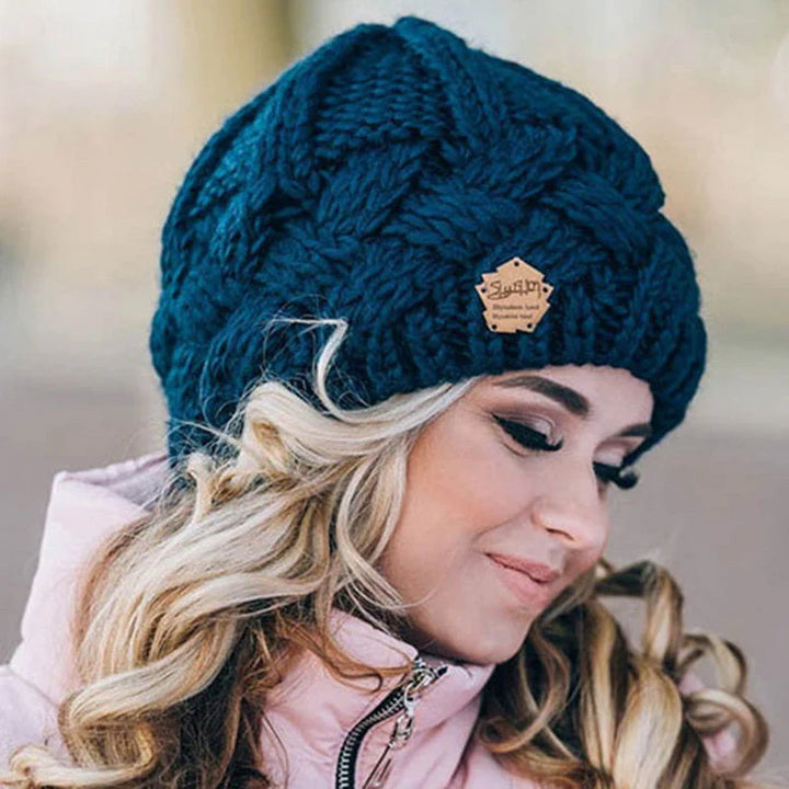 Comfortable Knitted Hat - Elena-Blue-The Livary