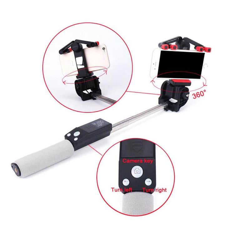 Bluetooth Selfie Stick with 360° Rotation – SpinShot-Black-The Livary