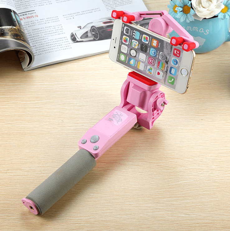 Bluetooth Selfie Stick with 360° Rotation – SpinShot-Pink-The Livary