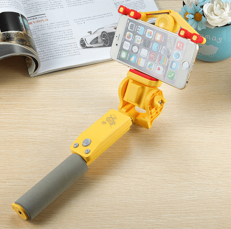 Bluetooth Selfie Stick with 360° Rotation – SpinShot-Yellow-The Livary