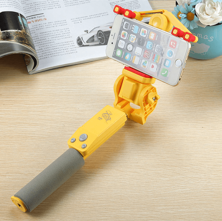 Bluetooth Selfie Stick with 360° Rotation – SpinShot-Yellow-The Livary