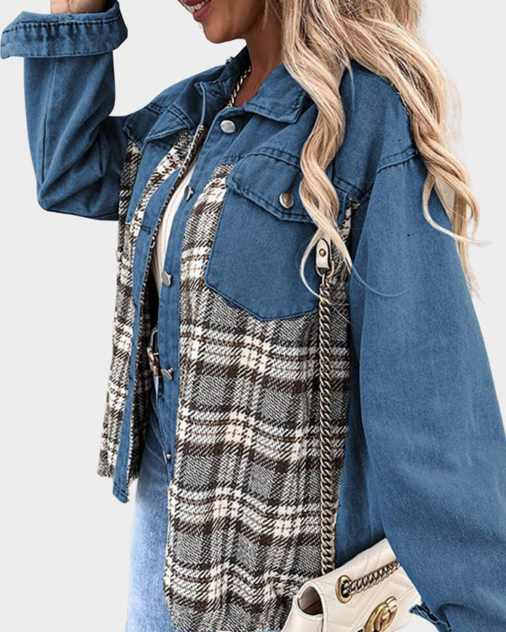 Women's denim jacket with modern chic – Amélie-Green-S-The Livary