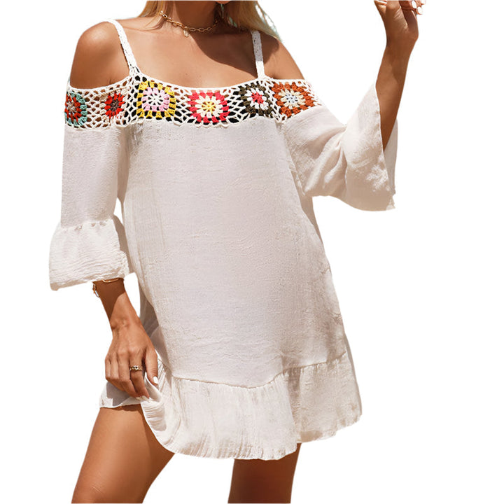 Strapless mini dress with a loose fit – Livia-Beige-One size-The Livary