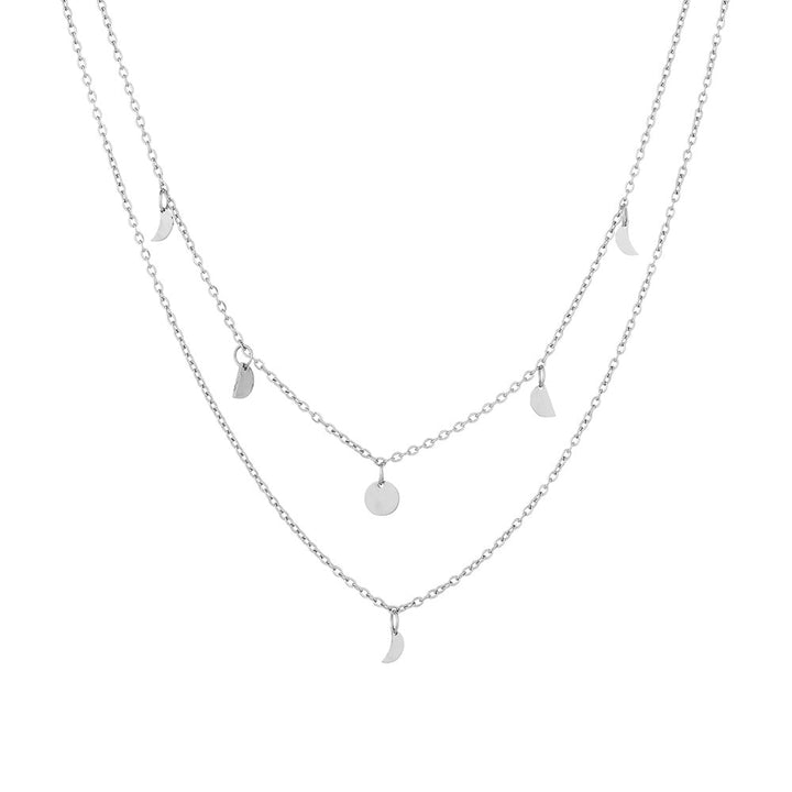 Rio Boho Layered Necklace - Serena-Silver-The Livary